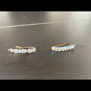 NEW Crystal 18 karat Gold Plated Ear Climbers